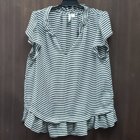 Elle Women's Sheer Moonlight Striped Blouse   Size S - Picture 1 of 5
